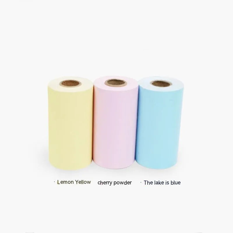 57mm x 30m thermal paper roll for student printers in pink and yellow blue option