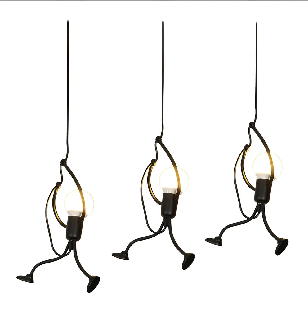 Black iron adjustable chandelier with 140cm height and three head lighting configurations