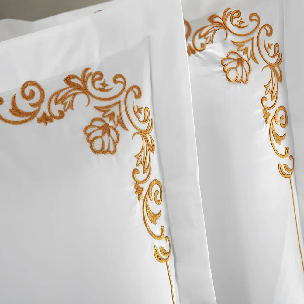 Four-piece 100% cotton bedding set in plain pattern, twill weave, 200x230cm fitted sheet for double bed