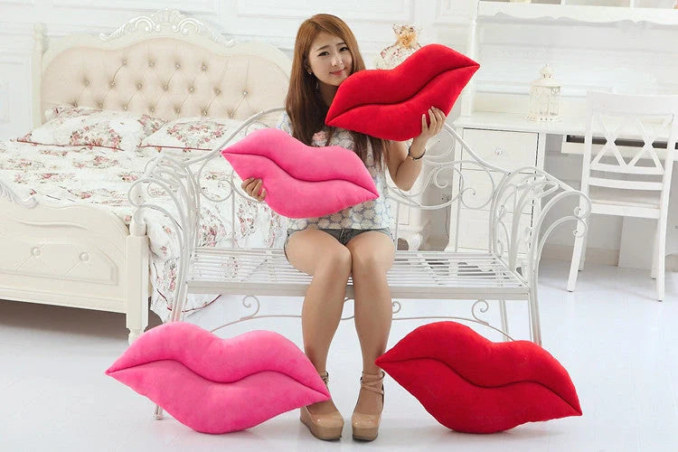 Adorable Big Lips Plush Pillow for kids, perfect for cuddles and decor
