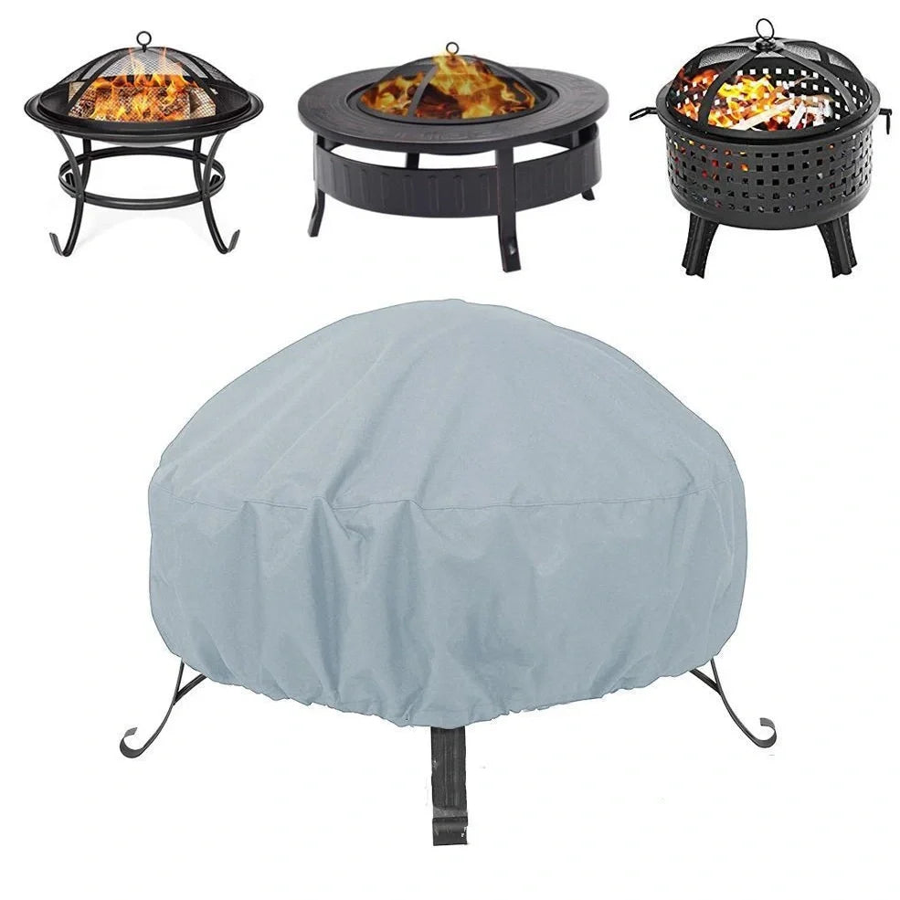Oxford cloth dust cover for outdoor fire pit stove in army green colour with water-resistant fabric