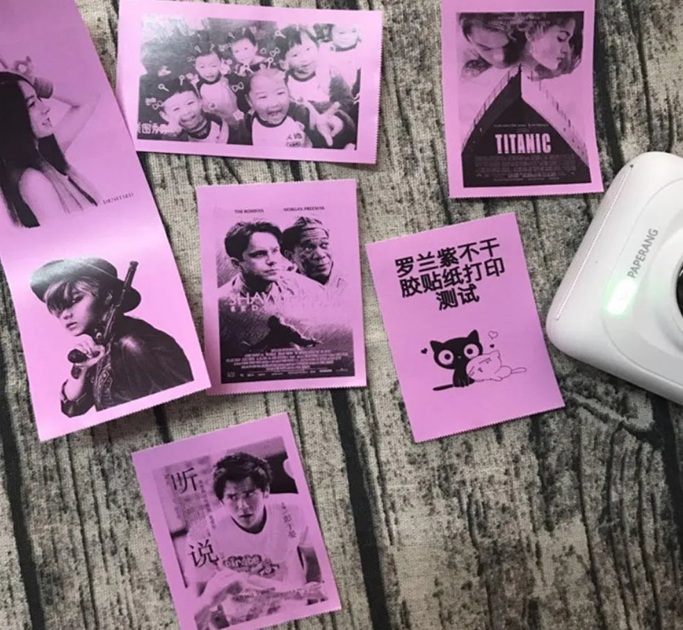 PerPage Mini wireless portable thermal printer paper in Regular, Label and Sticker types, with colour and Q3 or Q6 quantity options.