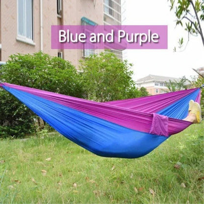 Durable and lightweight parachute hammock in various outdoor-friendly color options
