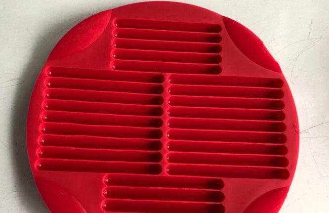 Silicone non-stick egg pancake maker rings in red, perfect for breakfast preparation