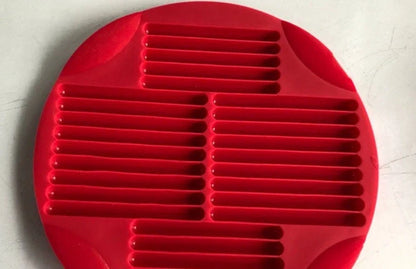 Silicone non-stick egg pancake maker rings in red, perfect for breakfast preparation