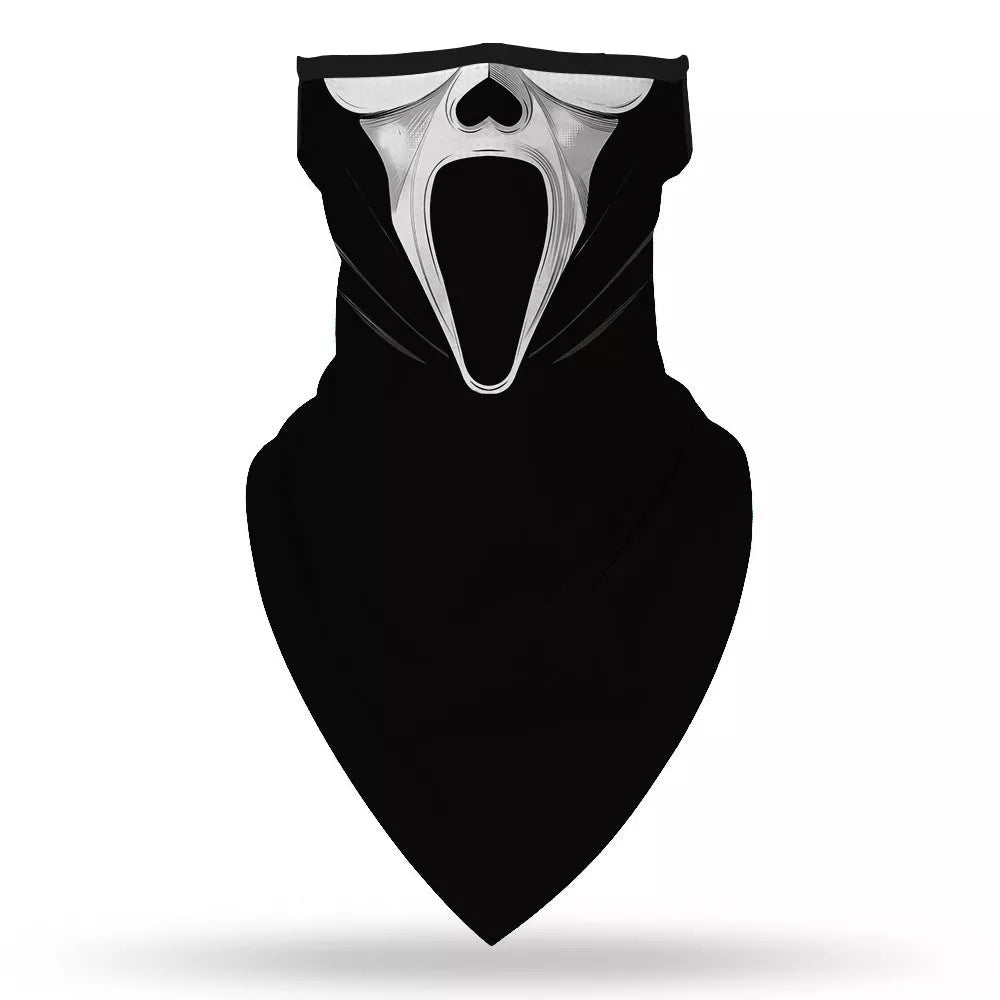 Printed Dustproof Bib Triangle Scarf in various designs for outdoor protection