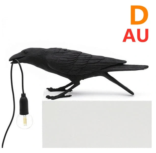 Elegant Resin Bird Wall Lamp illuminating a cozy room with its unique design