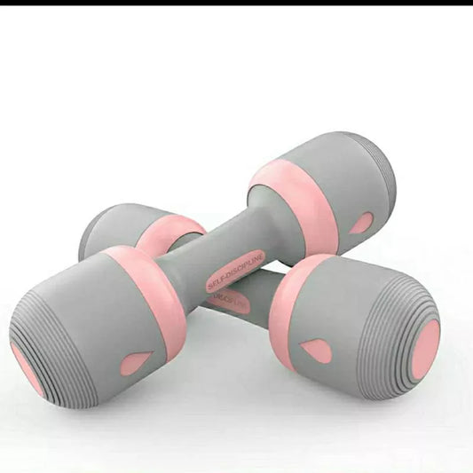 Adjustable dumbbell set in purple, pink, blue, and kettle bell colors for versatile workouts