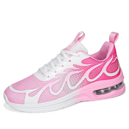 Women's mesh casual sneakers in pink, Plum Red or Moonlight colours with flexible PU soles