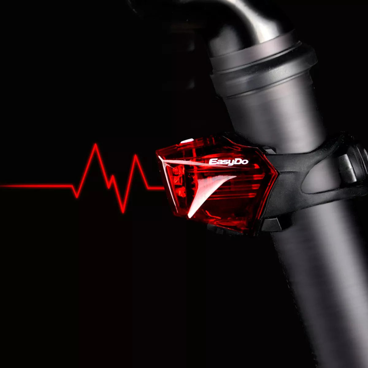 Bicycle tail light with 3 LED beads for night safety, waterproof, compact design