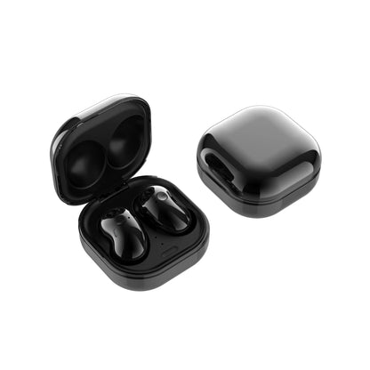 Bluetooth 5.0 wireless earbuds with 9D stereo sound and IPX4 waterproof rating in black, white, and rose gold