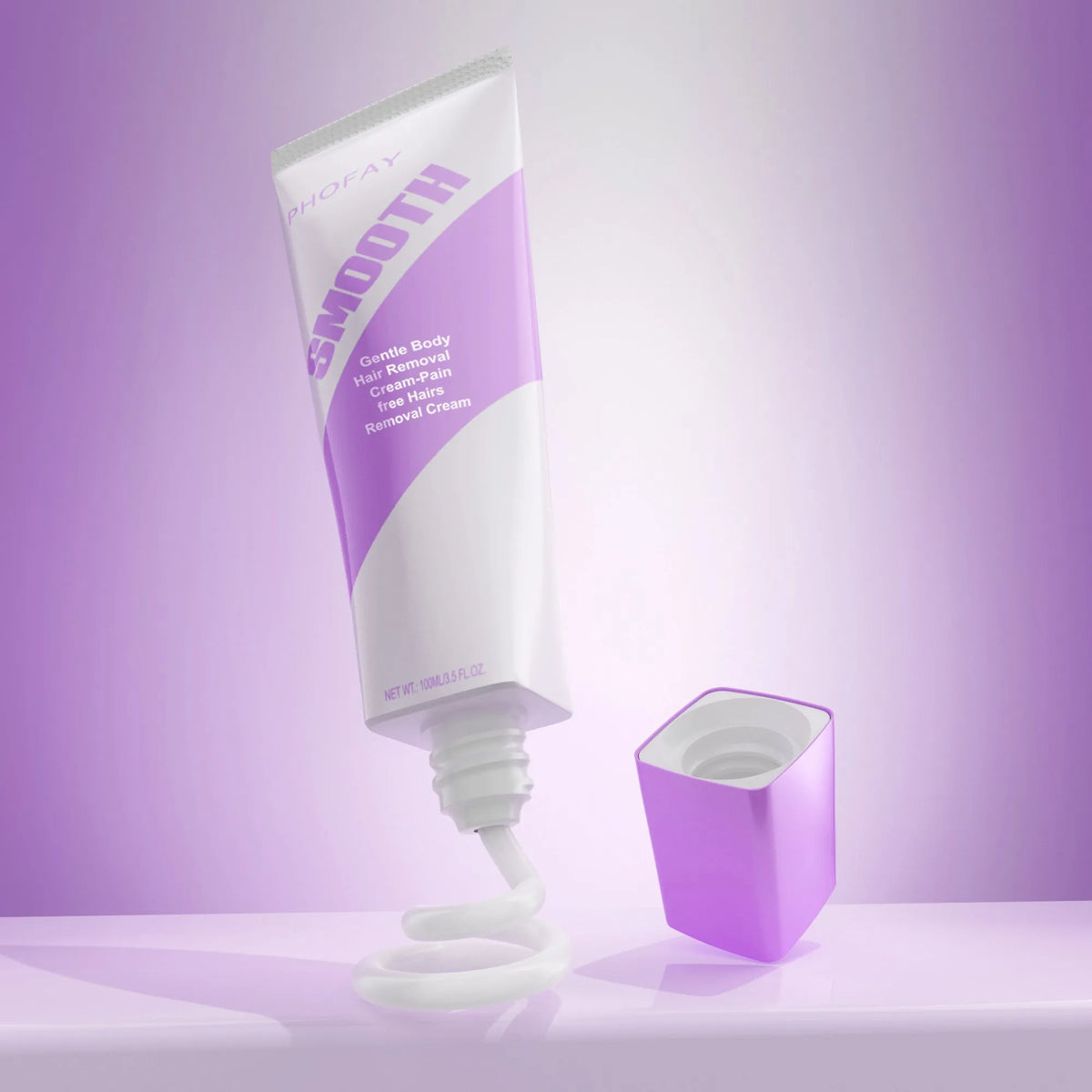 Pain free hair removal cream with moisturising formula and included scraper tool