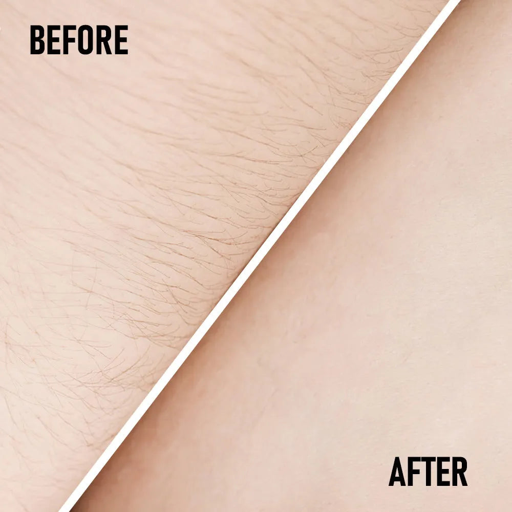 Pain free hair removal cream with moisturising formula and included scraper tool