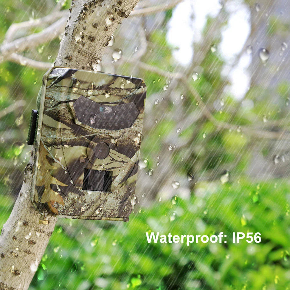 Premium 1080P trail camera with motion-activated sensor, infrared night vision, and weatherproof design for outdoor wildlife monitoring and hunting