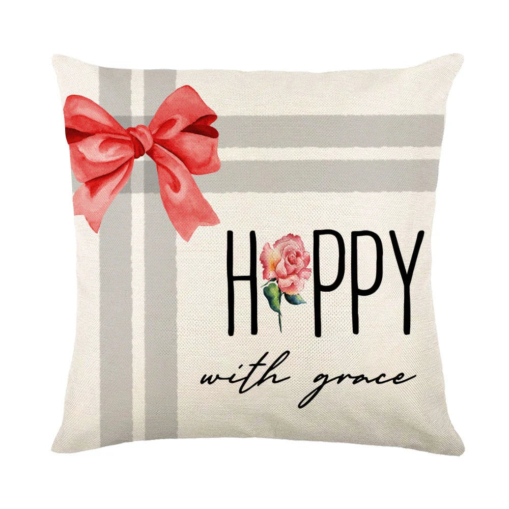 Festive throw pillow covers with various snowflake designs for Christmas home decor