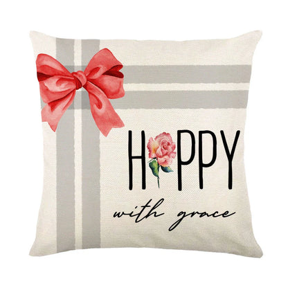 Festive throw pillow covers with various snowflake designs for Christmas home decor