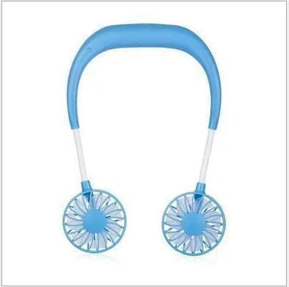 Portable USB charging fan with hanging neck design in various colors