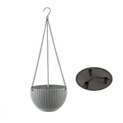A 210mm diameter hanging basket planter with an attached chain, shown in one of seven available colours.