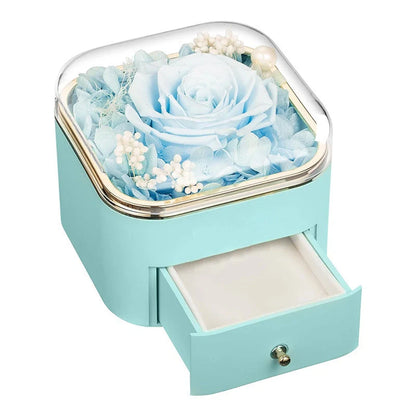 Valentine's Day Rose Flower Drawer Jewelry Box in various colors