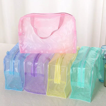 Waterproof PVC cosmetic bag in multiple colors for travel organization