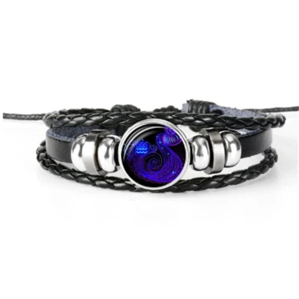Stylish zodiac constellation bracelet with 12 zodiac sign design options
