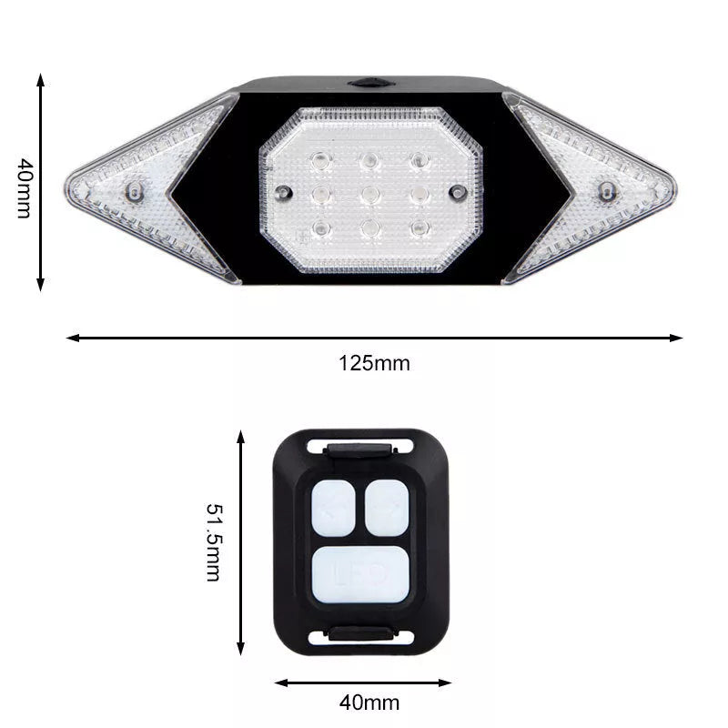 USB rechargeable bicycle turn signal with remote control for enhanced nighttime safety