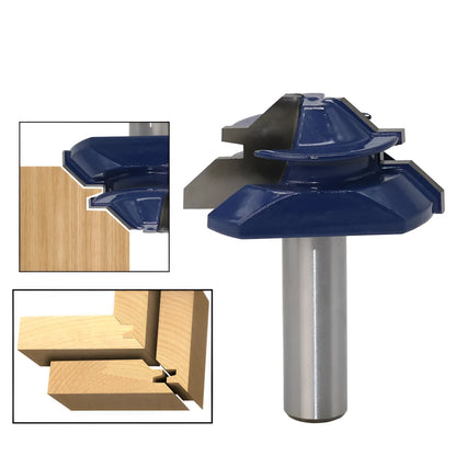 Blue hard alloy woodworking tenon cutter with 1/2 handle for 45-degree joints