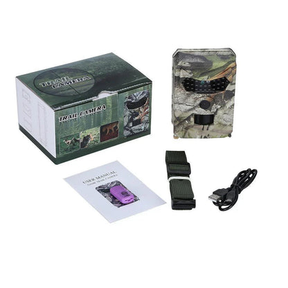 Premium 1080P trail camera with motion-activated sensor, infrared night vision, and weatherproof design for outdoor wildlife monitoring and hunting
