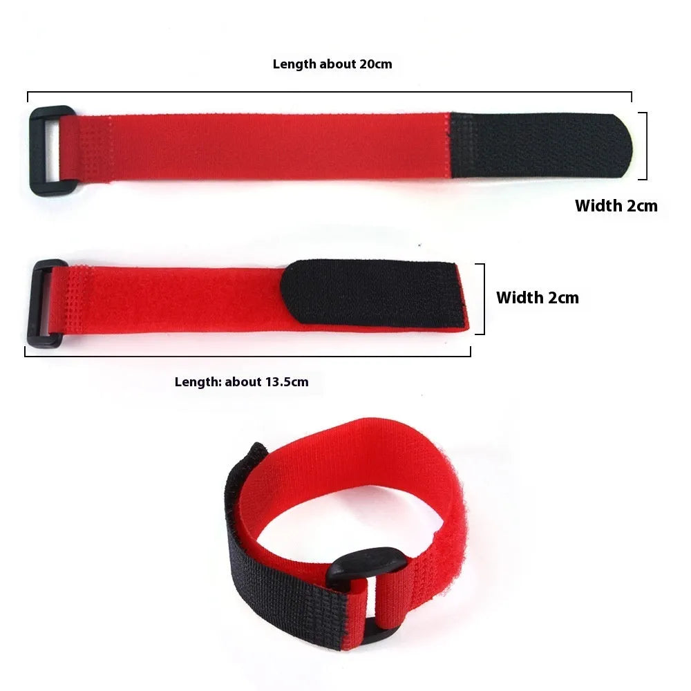 Two nylon poultry collars in yellow and red for chickens, ducks, and geese, no hook and knot design