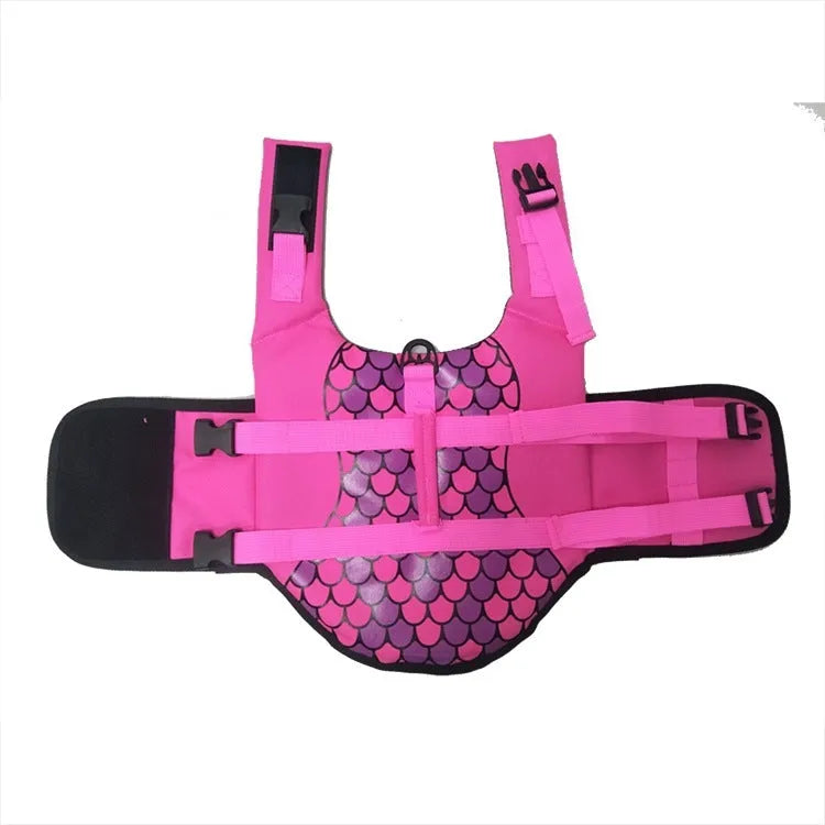 Polyester pet life jacket dog vest in Rose Red or Silver Grey, sizes XS S M L