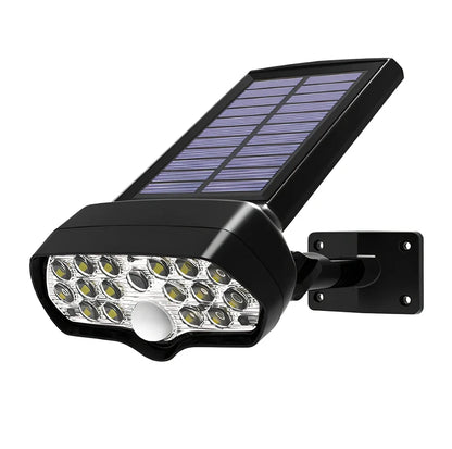 Black solar garden light with 17 LED beads, 206mm height, IP65 waterproof rating for outdoor use
