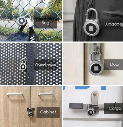 Bluetooth fingerprint padlock with durable aluminum alloy body and stainless steel locking mechanism