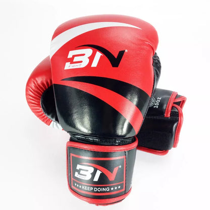Muay Thai boxing gloves in various colors and sizes for training and punching