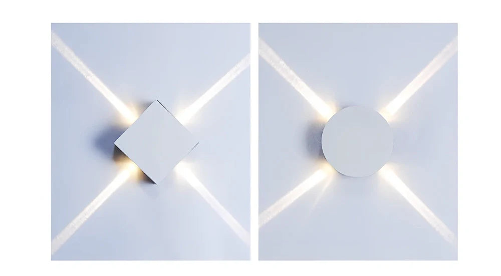 Cross-shaped decorative LED lamp with iron frame, 14cm size, for bedside and living room illumination