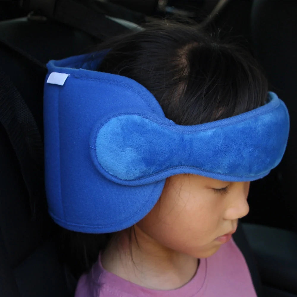 Adjustable car seat head support for babies and kids in various colors