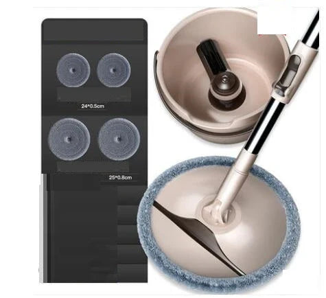 Rotary Mop with Microfiber Cloth and Stainless Steel Handle for Efficient Wet and Dry Cleaning