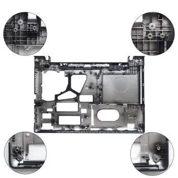 Lenovo G50 series laptop bottom case replacement housing shell, new OEM production original D-shell component for G50-70 G50-80 G50-30 G50-45 G50 notebook models, exact fit dimensions 43.5x30.5x5.8cm