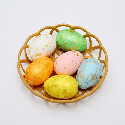 Colorful, hand-painted DIY Easter egg ornaments made of durable plastic for festive holiday decor