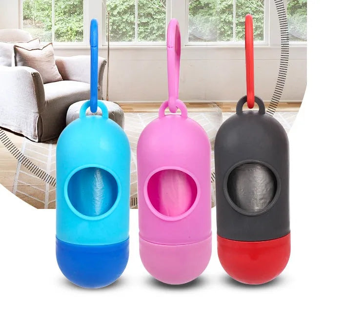 Pet waste cleanup bags dog poop bags in 22.5 x 30 cm size available in multiple colours including black blue green pink red purple and light variants for dog walking refuse disposal