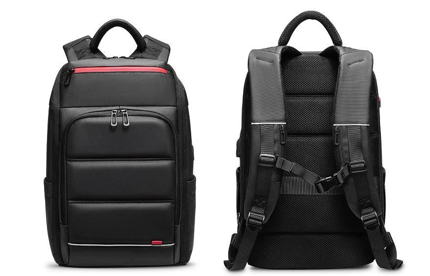 A sleek and versatile waterproof backpack with a USB charging port, perfect for the modern professional on the go.