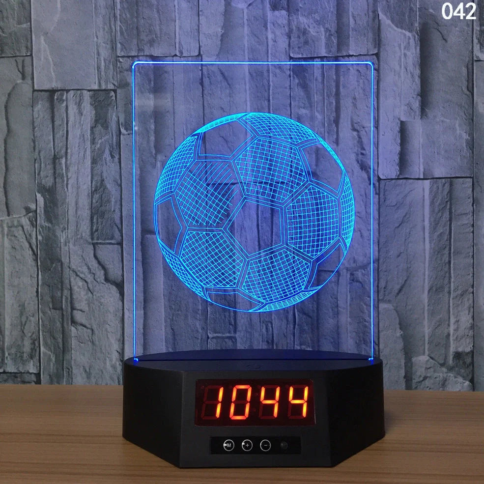 Blue dolphin-shaped table lamp with glowing 3D design and remote control on wooden surface