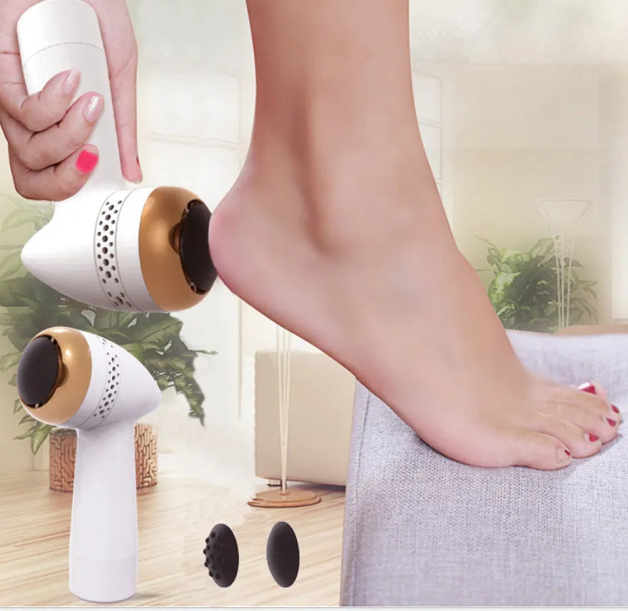 Electric vacuum foot grinder with quartz grinding head in gold, pink gold, or white silver colours