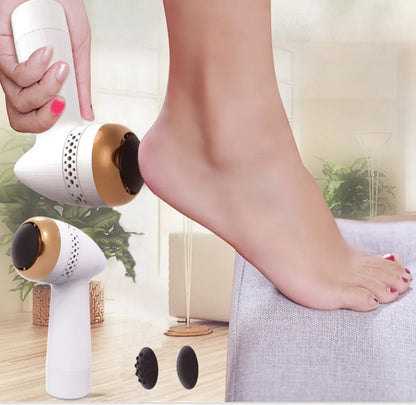 Electric vacuum foot grinder with quartz grinding head in gold, pink gold, or white silver colours