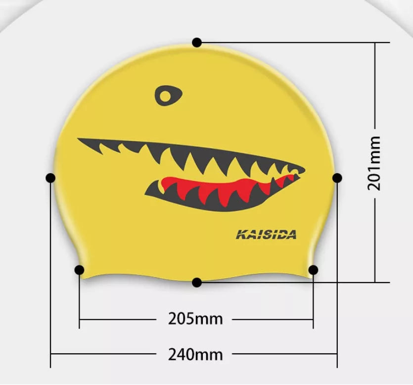 Printed silicone swimming cap in various colors for unisex swimmers