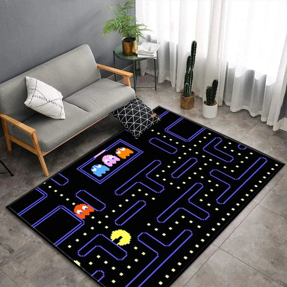 Rectangular polyester cartoon mat measuring 99.1x152.4cm with machine-woven construction