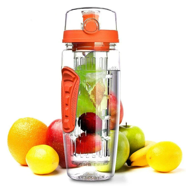 Premium fruit-infused water bottle with removable fruit holder, leak-proof design, and versatile color options for healthy hydration on the go