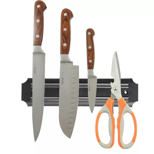 Kitchen magnetic knife holder with strong ABS and magnet construction for tool organization