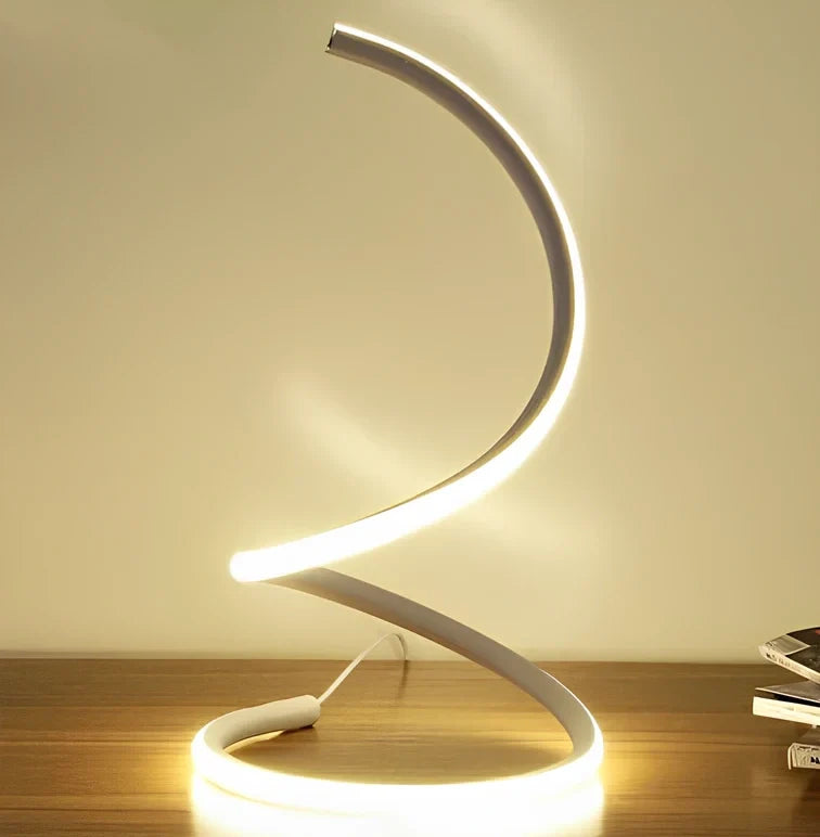 Modern black LED table lamp 35cm tall with infinite dimming, iron base, PC shade for 12W light in 5-20 sqm rooms