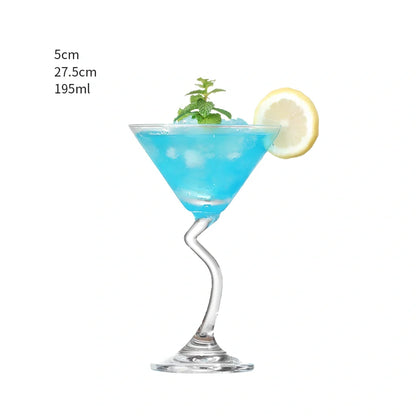 Creative transparent lead-free glass cup with seamless flat base for cocktails, 210ml capacity