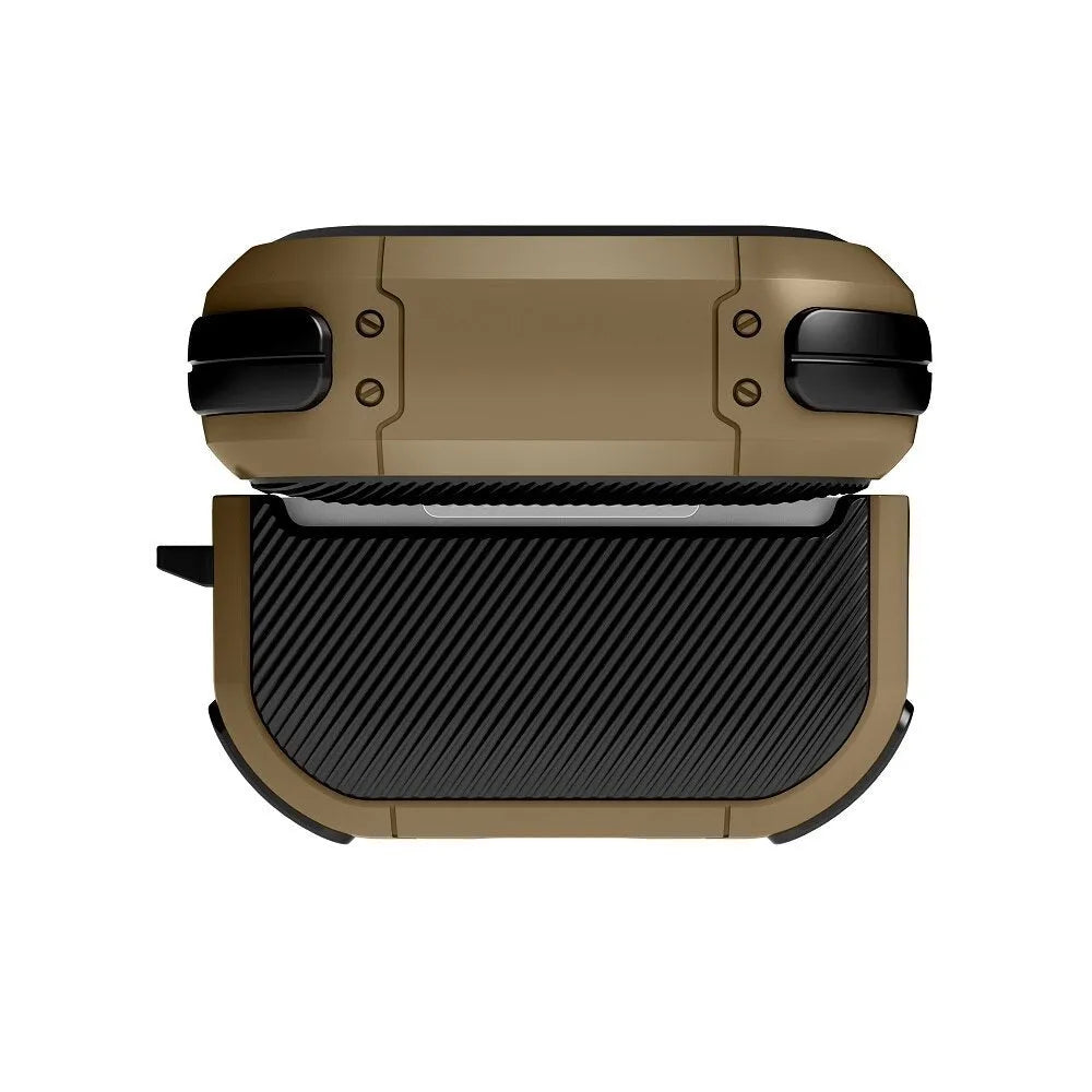 Black TPU and PC protective shell case for Apple AirPods 1, 2, and AirPods Pro charging case